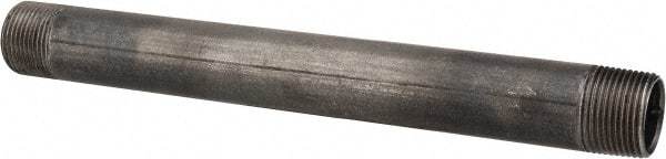 B&K Mueller - Schedule 40, 1" Diam x 11" Long Steel Black Pipe Nipple - Threaded - Exact Industrial Supply
