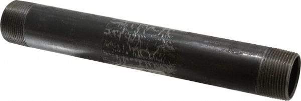 B&K Mueller - Schedule 40, 1-1/4" Diam x 11" Long Steel Black Pipe Nipple - Threaded - Exact Industrial Supply