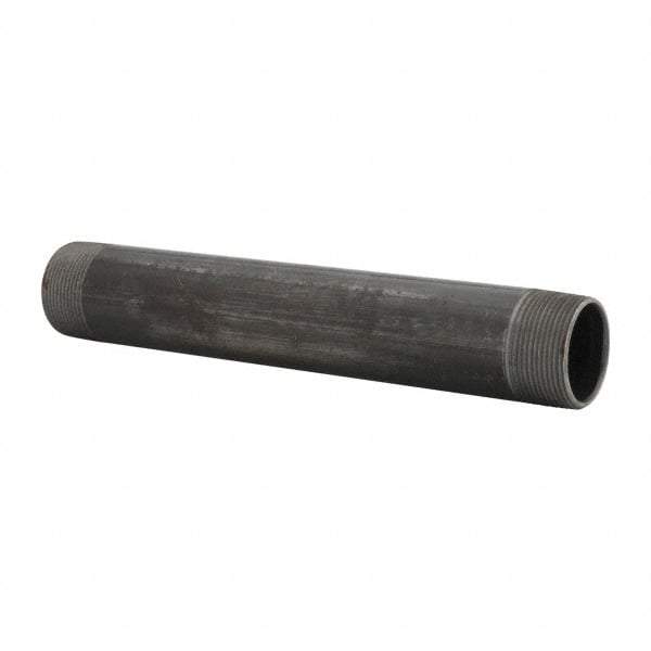 B&K Mueller - Schedule 40, 1-1/2" Diam x 11" Long Steel Black Pipe Nipple - Threaded - Exact Industrial Supply