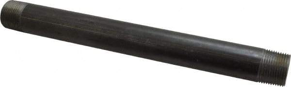 B&K Mueller - Schedule 40, 1" Diam x 12" Long Steel Black Pipe Nipple - Threaded - Exact Industrial Supply
