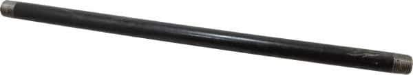 B&K Mueller - Schedule 40, 1/2" Diam x 18" Long Steel Black Pipe Nipple - Threaded - Exact Industrial Supply