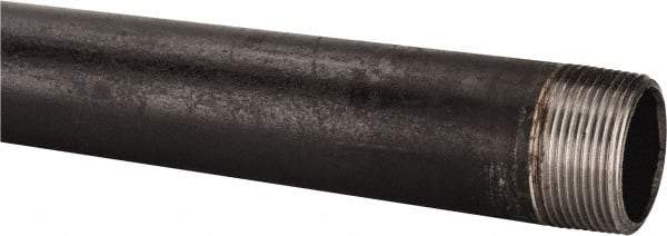 B&K Mueller - Schedule 40, 1-1/4" Diam x 18" Long Steel Black Pipe Nipple - Threaded - Exact Industrial Supply