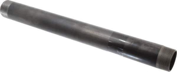 B&K Mueller - Schedule 40, 1-1/2" Diam x 18" Long Steel Black Pipe Nipple - Threaded - Exact Industrial Supply