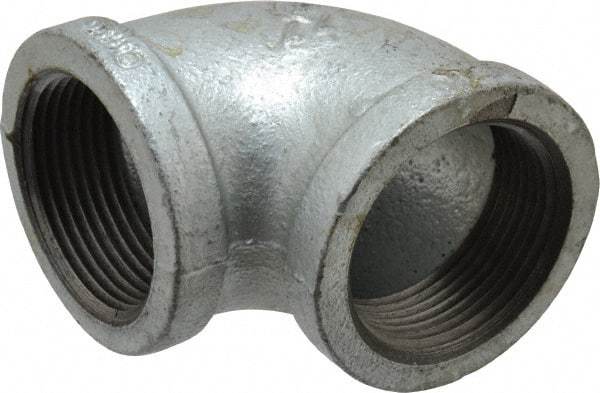 B&K Mueller - Class 150, 1-1/4" Galvanized Pipe 90° Elbow - Threaded, Malleable Iron - Exact Industrial Supply