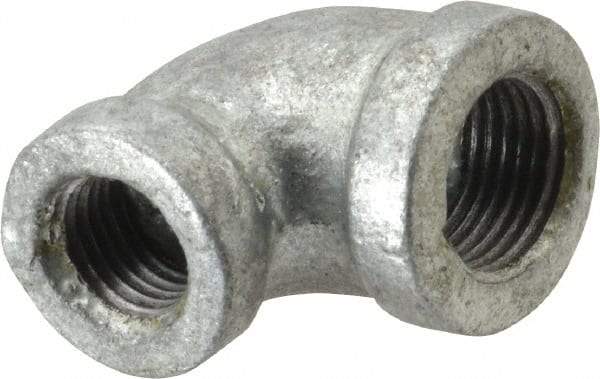 B&K Mueller - Class 150, 3/8 x 1/4" Galvanized Pipe 90° Reducing Elbow - Threaded, Malleable Iron - Exact Industrial Supply