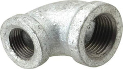 B&K Mueller - Class 150, 1/2 x 3/8" Galvanized Pipe 90° Reducing Elbow - Threaded, Malleable Iron - Exact Industrial Supply