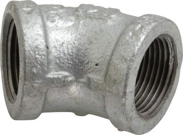B&K Mueller - Class 150, 3/4" Galvanized Pipe 45° Elbow - Threaded, Malleable Iron - Exact Industrial Supply