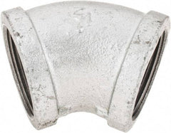 B&K Mueller - Class 150, 1-1/2" Galvanized Pipe 45° Elbow - Threaded, Malleable Iron - Exact Industrial Supply
