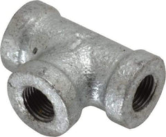 B&K Mueller - Class 150, 1/8" Galvanized Pipe Tee - Threaded, Malleable Iron - Exact Industrial Supply