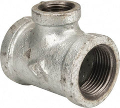B&K Mueller - Class 150, 1 x 1/2" Galvanized Pipe Reducing Tee - Threaded, Malleable Iron - Exact Industrial Supply