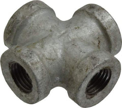 B&K Mueller - Class 150, 1/4" Galvanized Pipe Cross - Threaded, Malleable Iron - Exact Industrial Supply