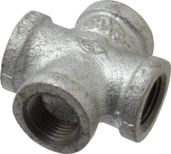 B&K Mueller - Class 150, 1/2" Galvanized Pipe Cross - Threaded, Malleable Iron - Exact Industrial Supply