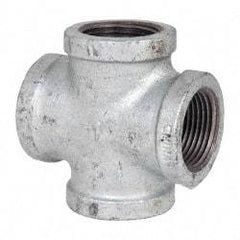 B&K Mueller - Class 150, 1" Galvanized Pipe Cross - Threaded, Malleable Iron - Exact Industrial Supply