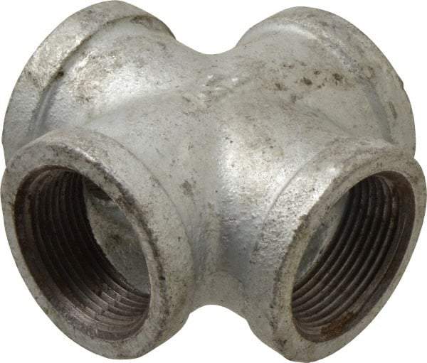 B&K Mueller - Class 150, 1-1/4" Galvanized Pipe Cross - Threaded, Malleable Iron - Exact Industrial Supply