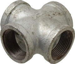 B&K Mueller - Class 150, 1-1/4" Galvanized Pipe Cross - Threaded, Malleable Iron - Exact Industrial Supply