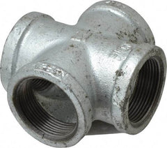 B&K Mueller - Class 150, 1-1/2" Galvanized Pipe Cross - Threaded, Malleable Iron - Exact Industrial Supply