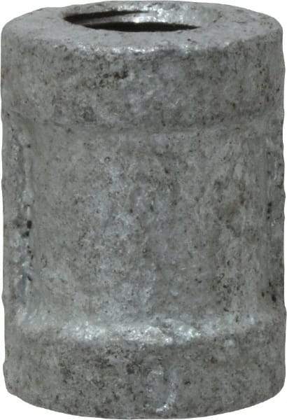 B&K Mueller - Class 150, 1/8" Galvanized Pipe Coupling (Right Hand) - Threaded, Malleable Iron - Exact Industrial Supply