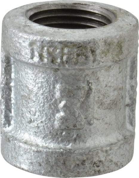 B&K Mueller - Class 150, 1/2" Galvanized Pipe Coupling (Right Hand) - Threaded, Malleable Iron - Exact Industrial Supply