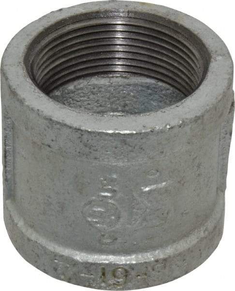 B&K Mueller - Class 150, 1-1/2" Galvanized Pipe Coupling (Right Hand) - Threaded, Malleable Iron - Exact Industrial Supply