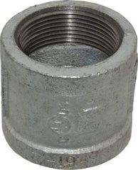 B&K Mueller - Class 150, 1-1/2" Galvanized Pipe Coupling (Right Hand) - Threaded, Malleable Iron - Exact Industrial Supply