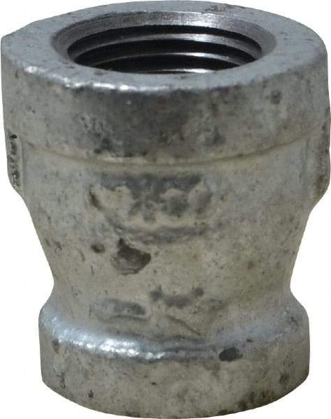 B&K Mueller - Class 150, 3/8 x 1/4" Galvanized Pipe Reducing Coupling - Threaded, Malleable Iron - Exact Industrial Supply