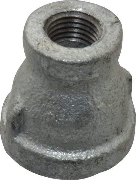 B&K Mueller - Class 150, 1/2 x 1/4" Galvanized Pipe Reducing Coupling - Threaded, Malleable Iron - Exact Industrial Supply