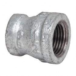 B&K Mueller - Class 150, 1/2 x 3/8" Galvanized Pipe Reducing Coupling - Threaded, Malleable Iron - Exact Industrial Supply