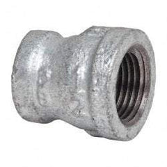 B&K Mueller - Class 150, 1/2 x 3/8" Galvanized Pipe Reducing Coupling - Threaded, Malleable Iron - Exact Industrial Supply