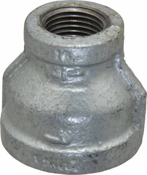 B&K Mueller - Class 150, 1 x 1/2" Galvanized Pipe Reducing Coupling - Threaded, Malleable Iron - Exact Industrial Supply