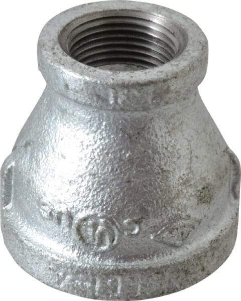 B&K Mueller - Class 150, 1-1/4 x 3/4" Galvanized Pipe Reducing Coupling - Threaded, Malleable Iron - Exact Industrial Supply