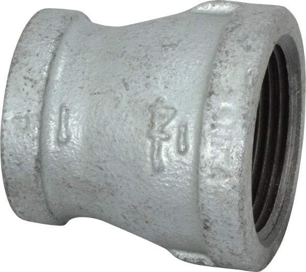 B&K Mueller - Class 150, 1-1/4 x 1" Galvanized Pipe Reducing Coupling - Threaded, Malleable Iron - Exact Industrial Supply