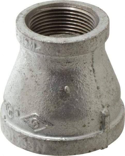 B&K Mueller - Class 150, 2 x 1-1/4" Galvanized Pipe Reducing Coupling - Threaded, Malleable Iron - Exact Industrial Supply