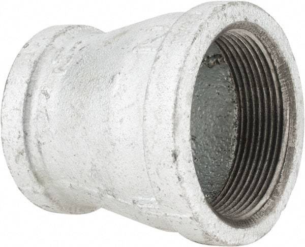 B&K Mueller - Class 150, 2 x 1-1/2" Galvanized Pipe Reducing Coupling - Threaded, Malleable Iron - Exact Industrial Supply