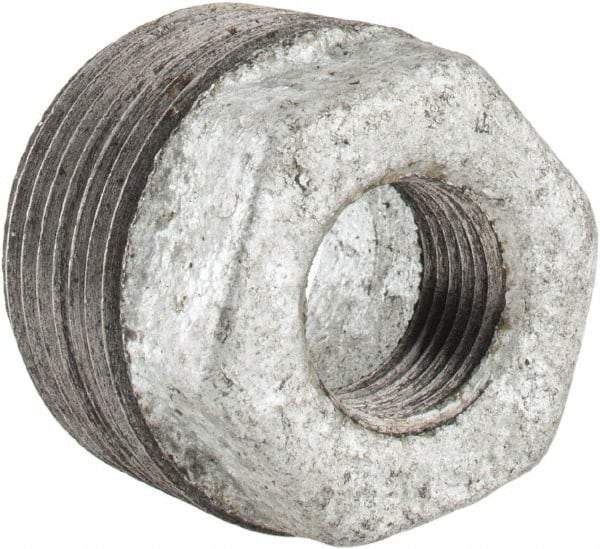 B&K Mueller - Class 150, 1 x 3/8" Galvanized Pipe Hex Bushing - Threaded, Malleable Iron - Exact Industrial Supply