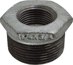 B&K Mueller - Class 150, 1-1/4 x 3/4" Galvanized Pipe Hex Bushing - Threaded, Malleable Iron - Exact Industrial Supply