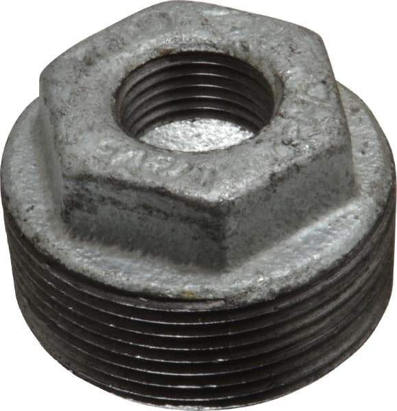 B&K Mueller - Class 150, 1-1/2 x 1/2" Galvanized Pipe Hex Bushing - Threaded, Malleable Iron - Exact Industrial Supply