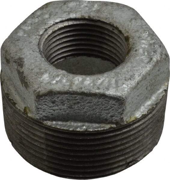 B&K Mueller - Class 150, 1-1/2 x 3/4" Galvanized Pipe Hex Bushing - Threaded, Malleable Iron - Exact Industrial Supply
