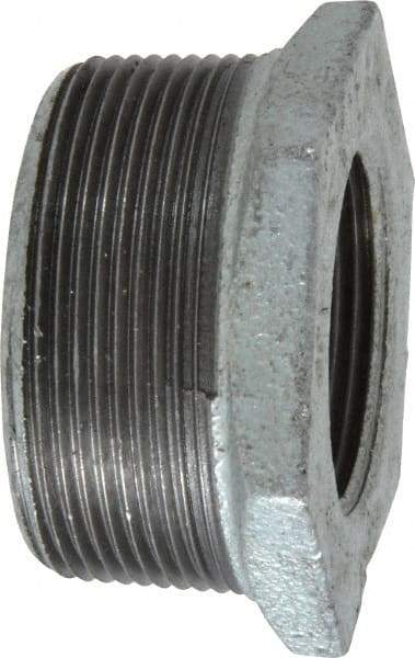 B&K Mueller - Class 150, 2 x 1-1/4" Galvanized Pipe Hex Bushing - Threaded, Malleable Iron - Exact Industrial Supply