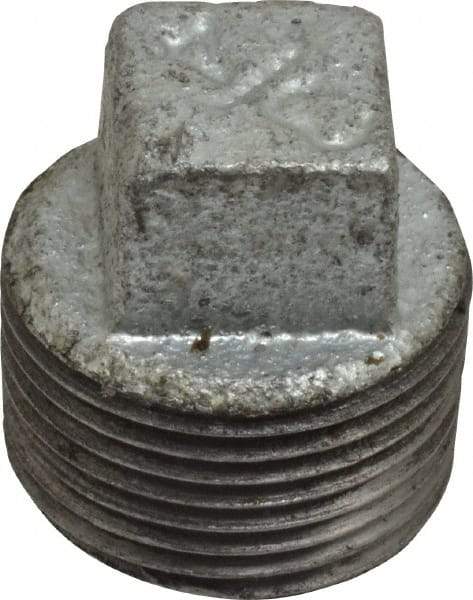 B&K Mueller - Class 150, 3/4" Galvanized Pipe Square Plug - Threaded, Malleable Iron - Exact Industrial Supply