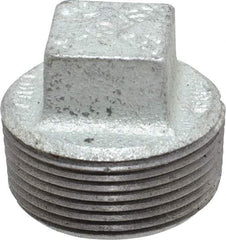 B&K Mueller - Class 150, 1-1/4" Galvanized Pipe Square Plug - Threaded, Malleable Iron - Exact Industrial Supply