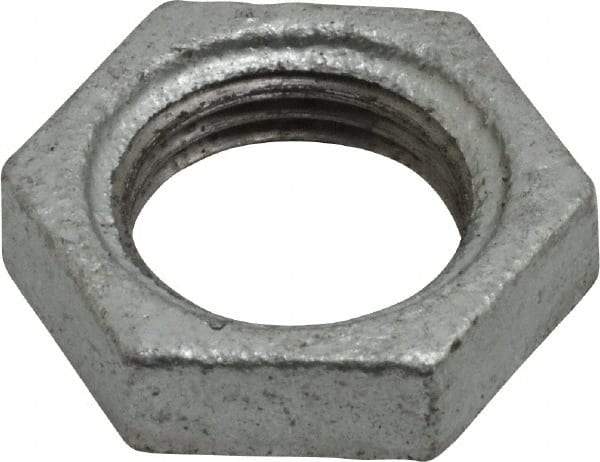 B&K Mueller - Class 150, 1/2" Galvanized Pipe Hex Locknut - Threaded, Malleable Iron - Exact Industrial Supply