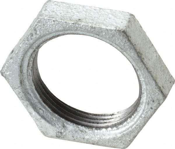 B&K Mueller - Class 150, 1-1/4" Galvanized Pipe Hex Locknut - Threaded, Malleable Iron - Exact Industrial Supply