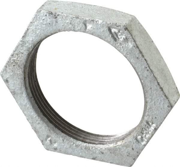 B&K Mueller - Class 150, 2" Galvanized Pipe Hex Locknut - Threaded, Malleable Iron - Exact Industrial Supply