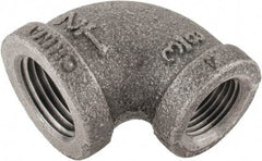 B&K Mueller - Size 1/2 x 3/8", Class 150, Malleable Iron Black Pipe 90° Reducing Elbow - 150 psi, Threaded End Connection - Exact Industrial Supply