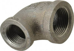 B&K Mueller - Size 1 x 3/4", Class 150, Malleable Iron Black Pipe 90° Reducing Elbow - 150 psi, Threaded End Connection - Exact Industrial Supply