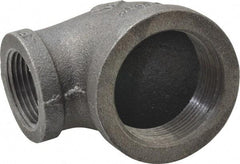 B&K Mueller - Size 1-1/2 x 1", Class 150, Malleable Iron Black Pipe 90° Reducing Elbow - 150 psi, Threaded End Connection - Exact Industrial Supply
