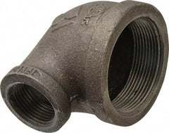 B&K Mueller - Size 2 x 1", Class 150, Malleable Iron Black Pipe 90° Reducing Elbow - 150 psi, Threaded End Connection - Exact Industrial Supply
