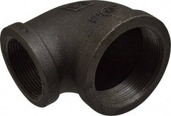 B&K Mueller - Size 2 x 1-1/2", Class 150, Malleable Iron Black Pipe 90° Reducing Elbow - 150 psi, Threaded End Connection - Exact Industrial Supply