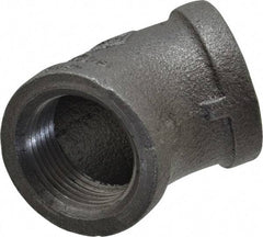 B&K Mueller - Size 1", Class 150, Malleable Iron Black Pipe 45° Elbow - 150 psi, Threaded End Connection - Exact Industrial Supply