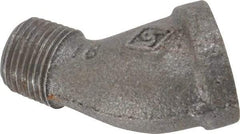 B&K Mueller - Size 3/8", Class 150, Malleable Iron Black Pipe 45° Street Elbow - 150 psi, Threaded End Connection - Exact Industrial Supply